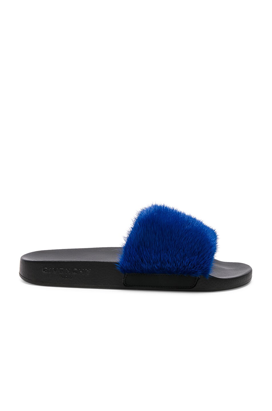 Image 1 of Givenchy Mink Fur Slides in Electric Blue