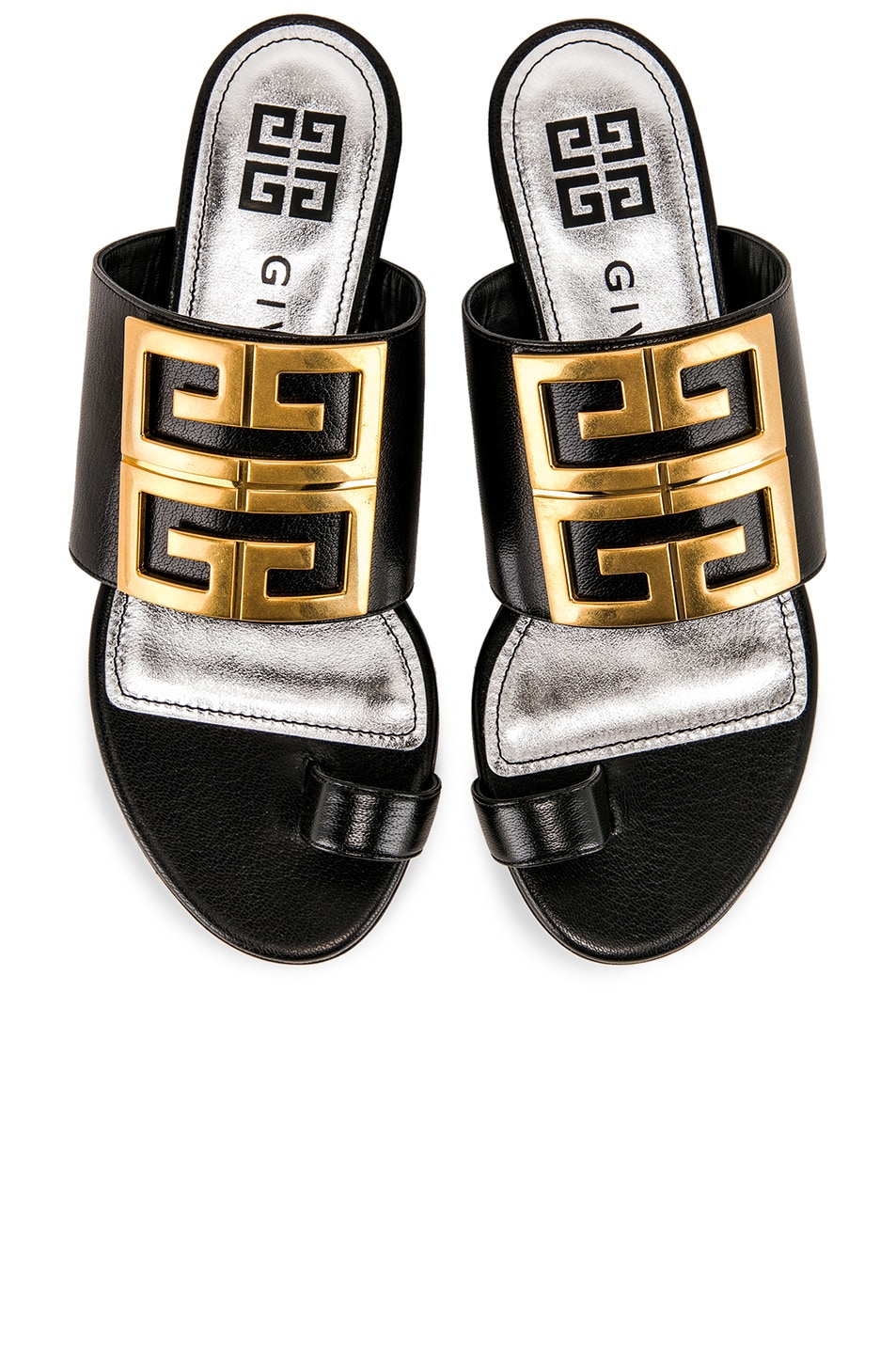 Image 1 of Givenchy Logo Flat Sandals in Black
