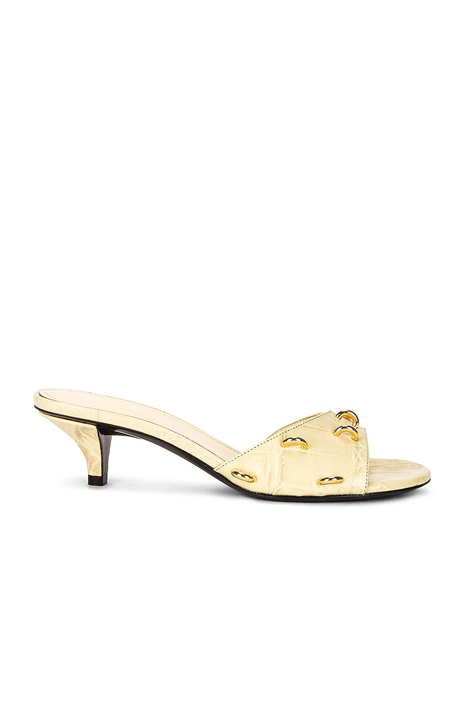 Image 1 of Givenchy Open Toe Embossed Croc Mules in Off White