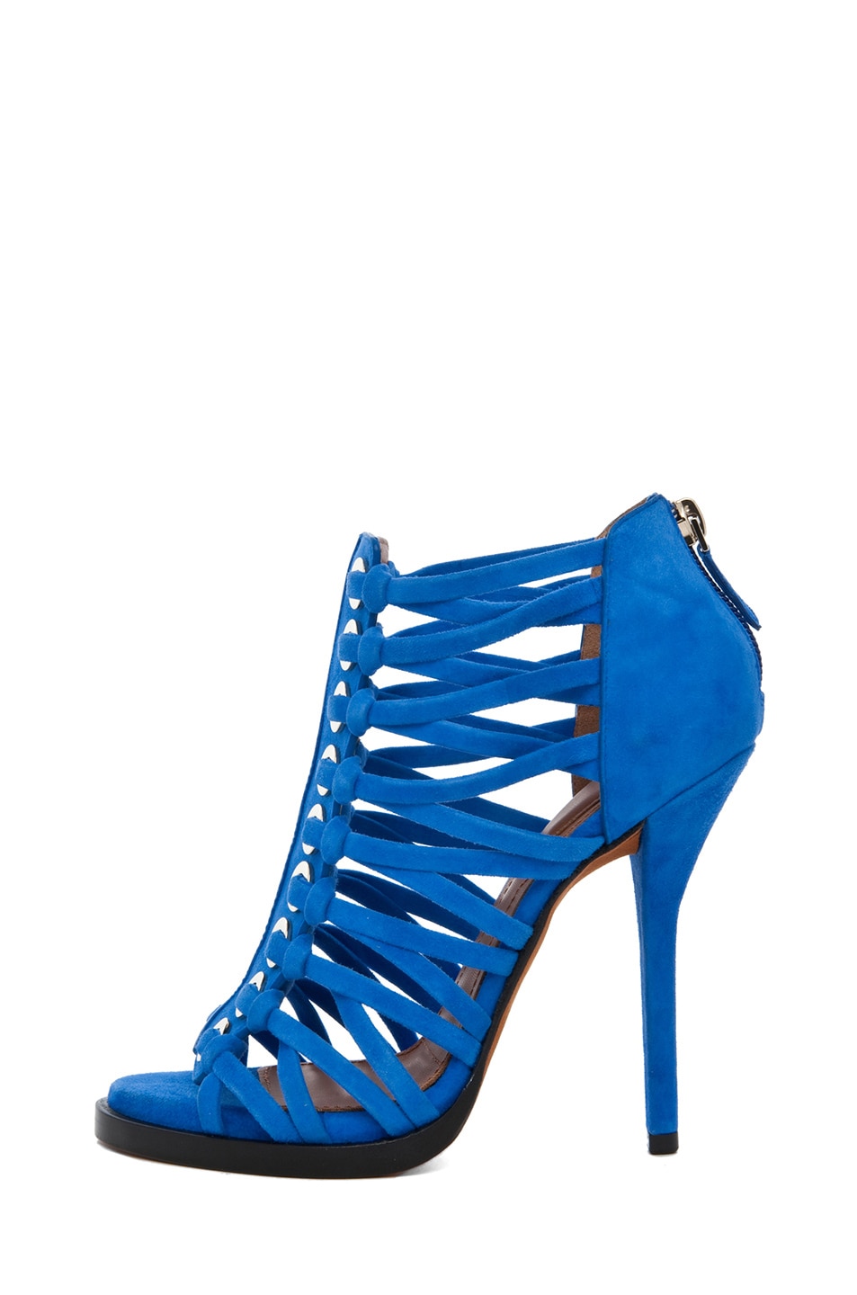 Givenchy Zenaide Suede Nautical Eyelet Heel in Blue | FWRD