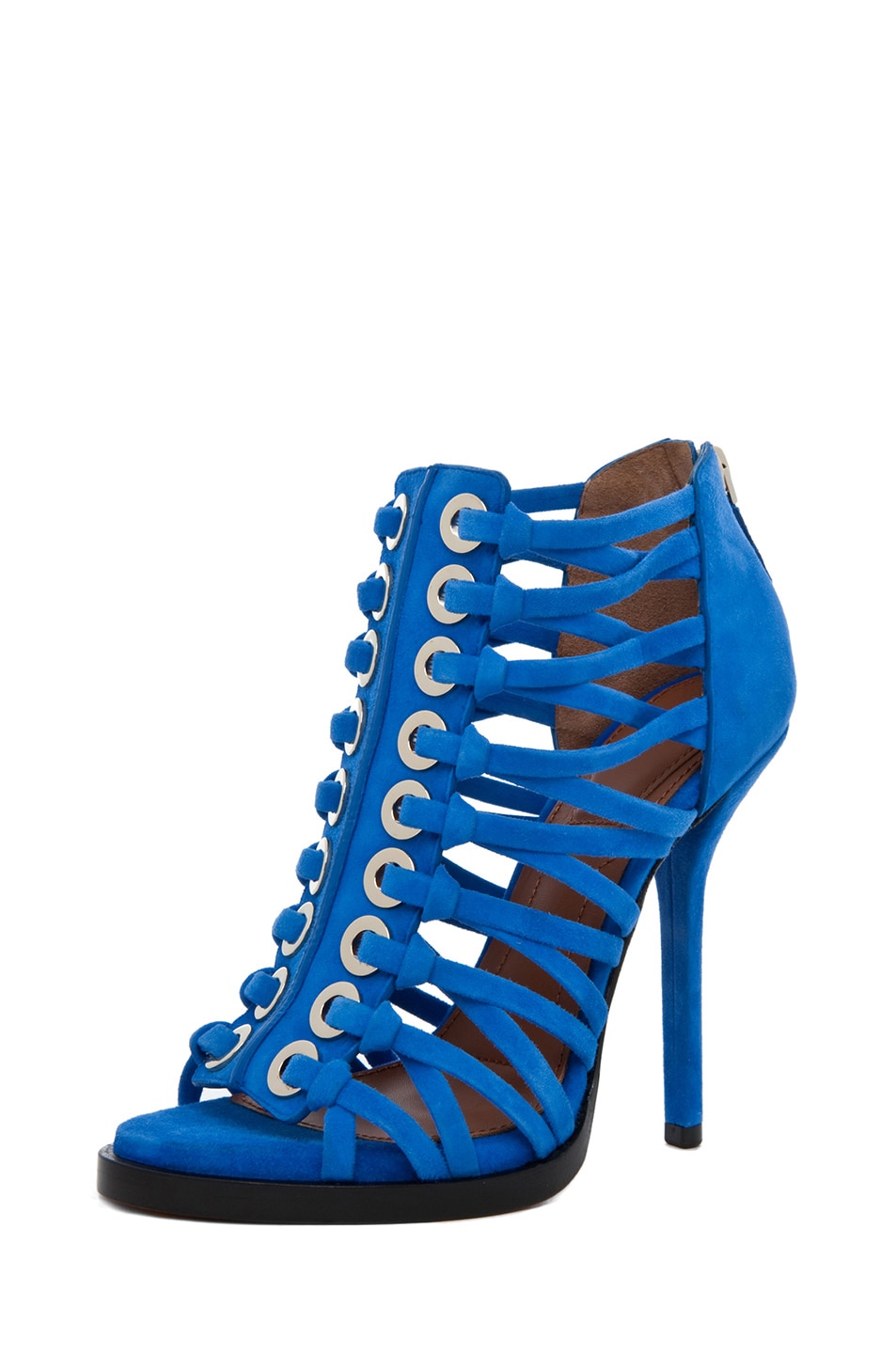 Givenchy Zenaide Suede Nautical Eyelet Heel in Blue | FWRD