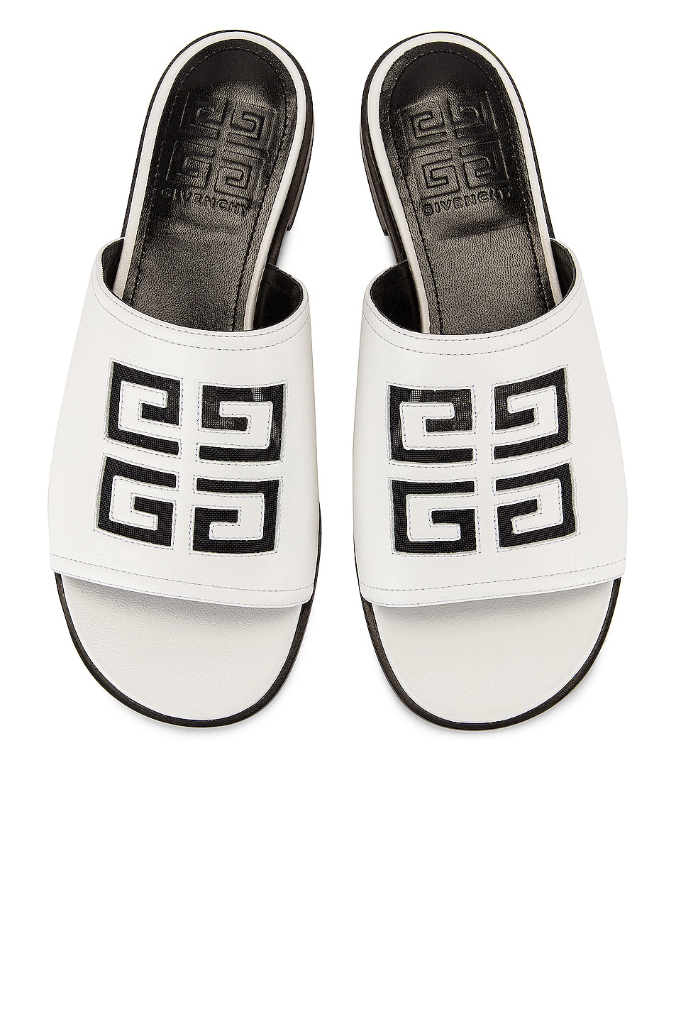Image 1 of Givenchy 4G Flat Mule Sandals in White