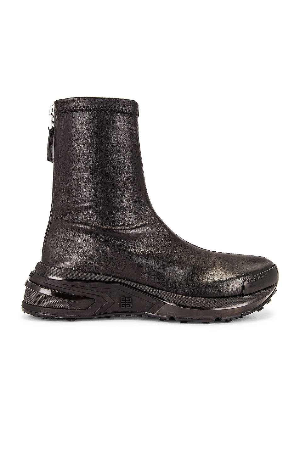 Image 1 of Givenchy GIV 1 Sock Leather Sneakers in Black