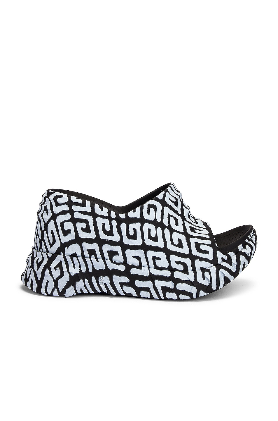 Image 1 of Givenchy Marshmallow Slider Wedge Sandals in Black & White