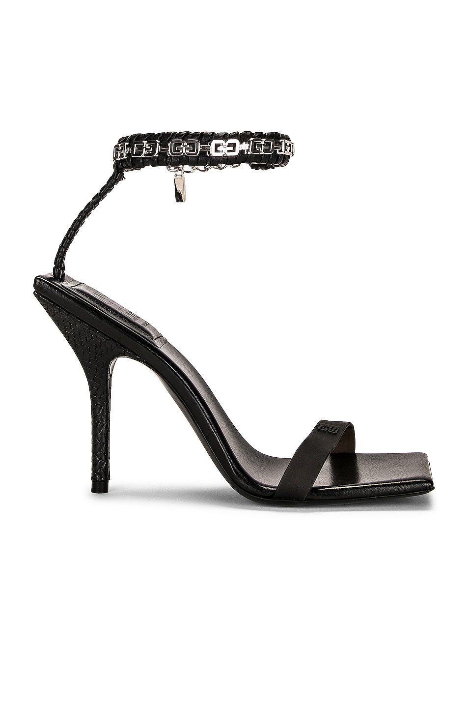 Image 1 of Givenchy G Woven Ankle Strap Sandals in Black