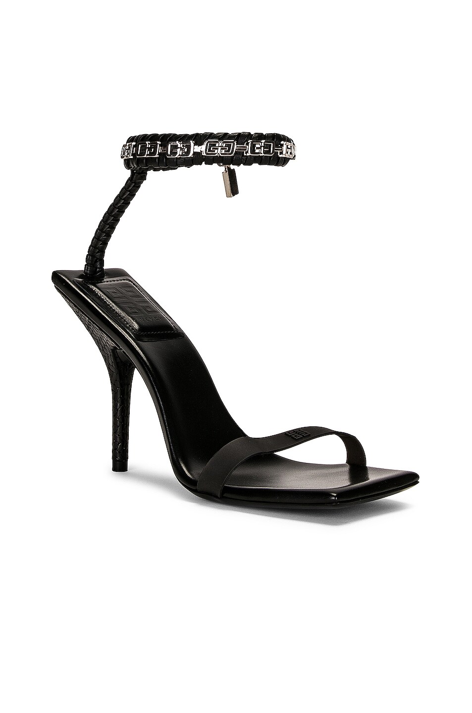 Givenchy G Woven Ankle Strap Sandals in Black | FWRD