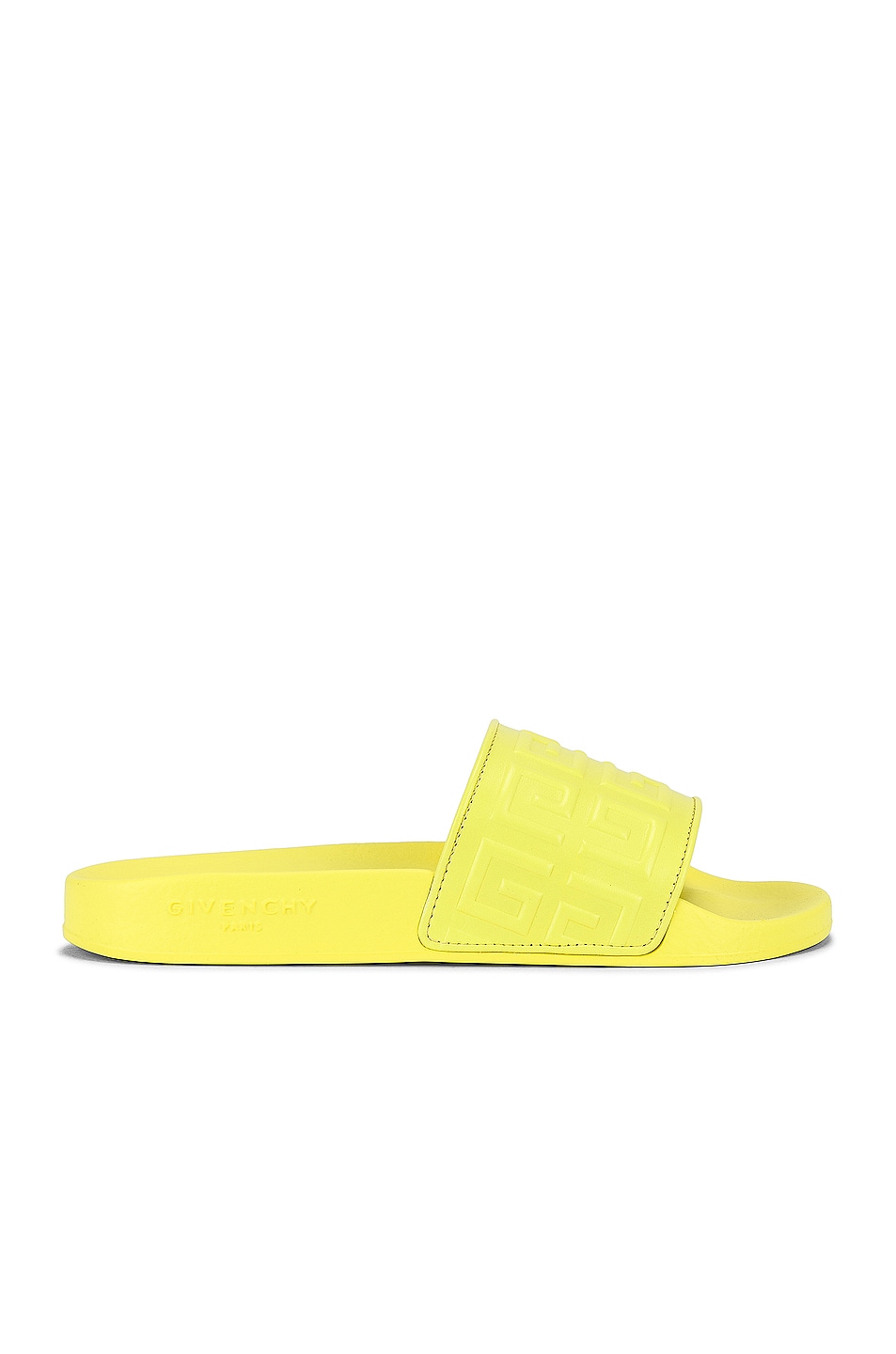 Image 1 of Givenchy 4G Flat Slides in Fluo Yellow