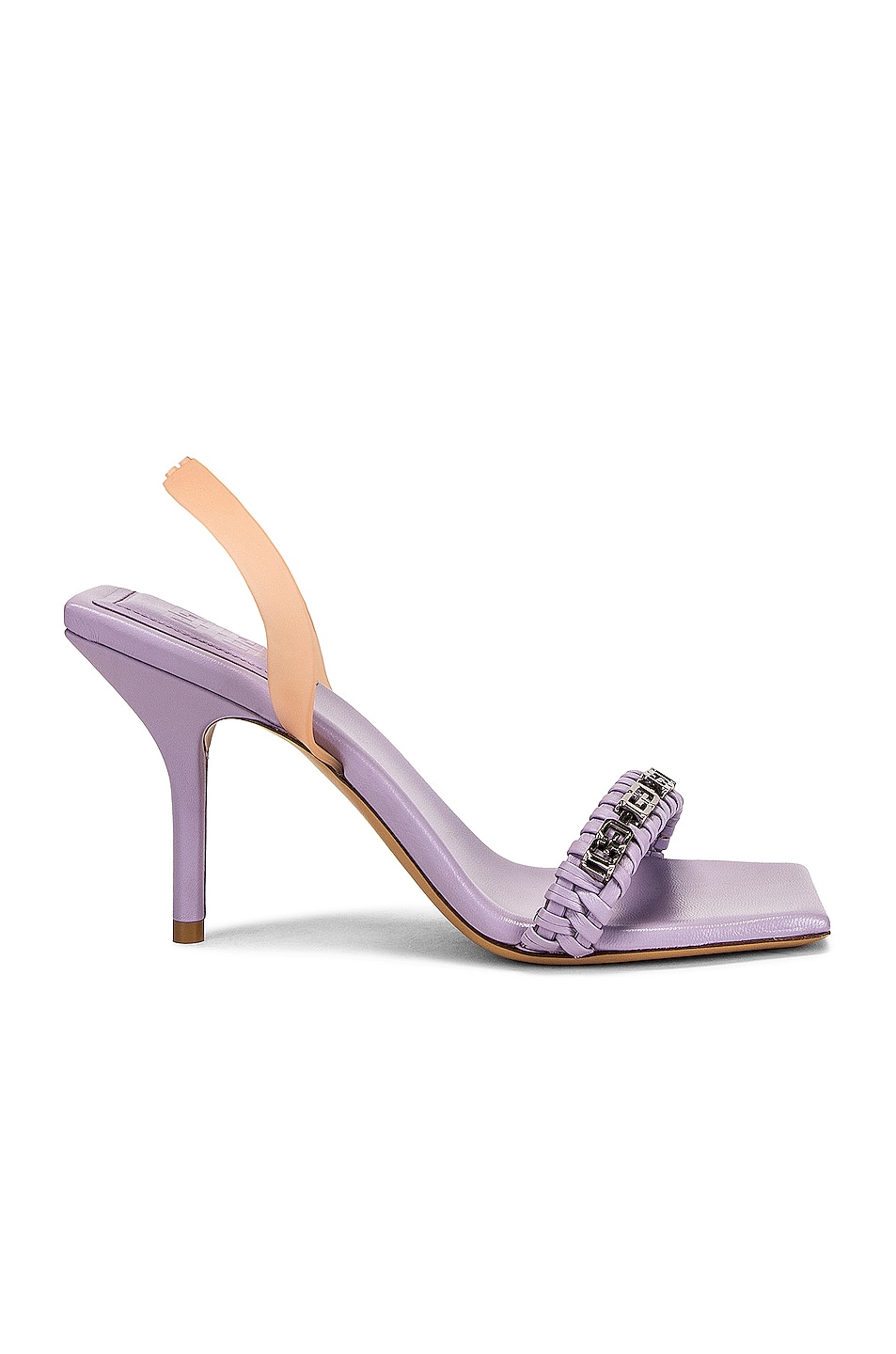 Image 1 of Givenchy G Woven Slingback Sandals in Lilac & Beige