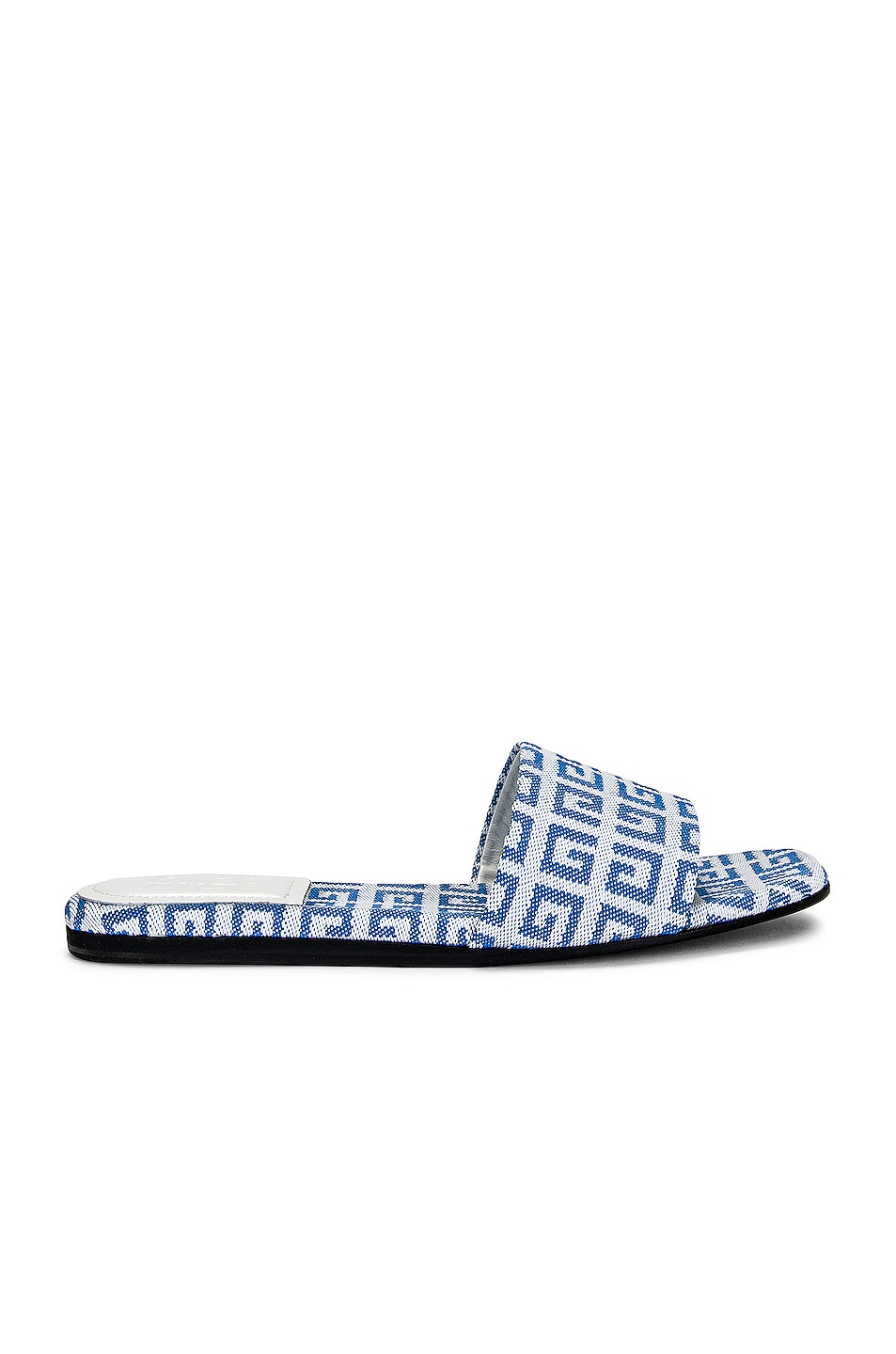 Image 1 of Givenchy 4G Flat Mule Sandals in White & Blue