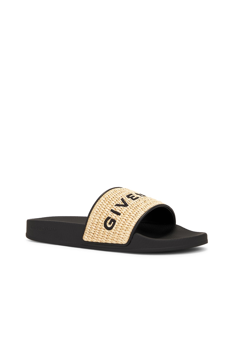 Shop Givenchy Slide Sandal In Black & Natural