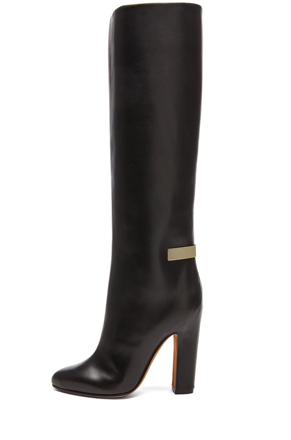Image 1 of Givenchy Metal Barrette Calfskin Leather Boots in Black