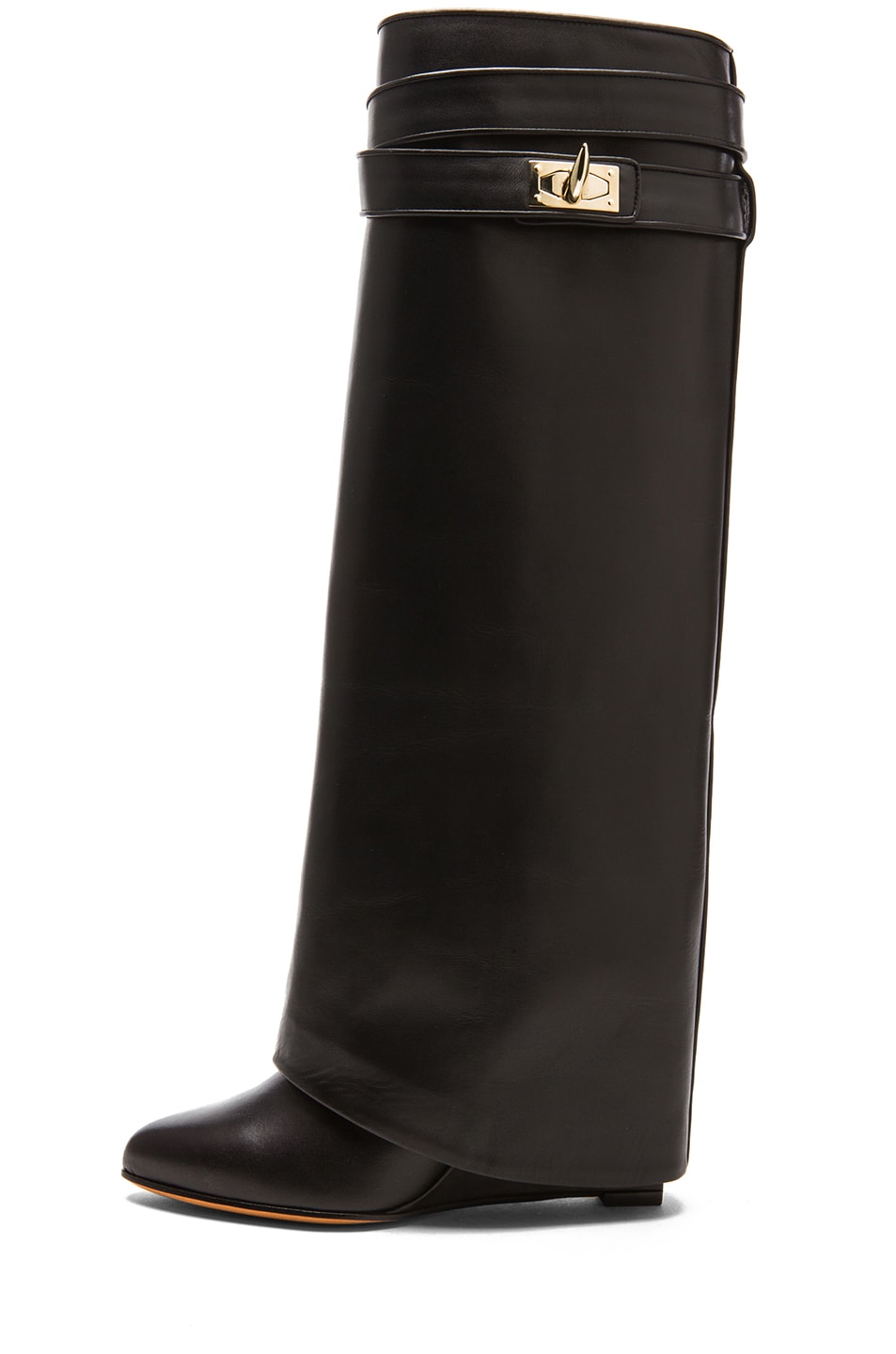 Image 1 of Givenchy Shark Lock Tall Leather Pant Boots in Black