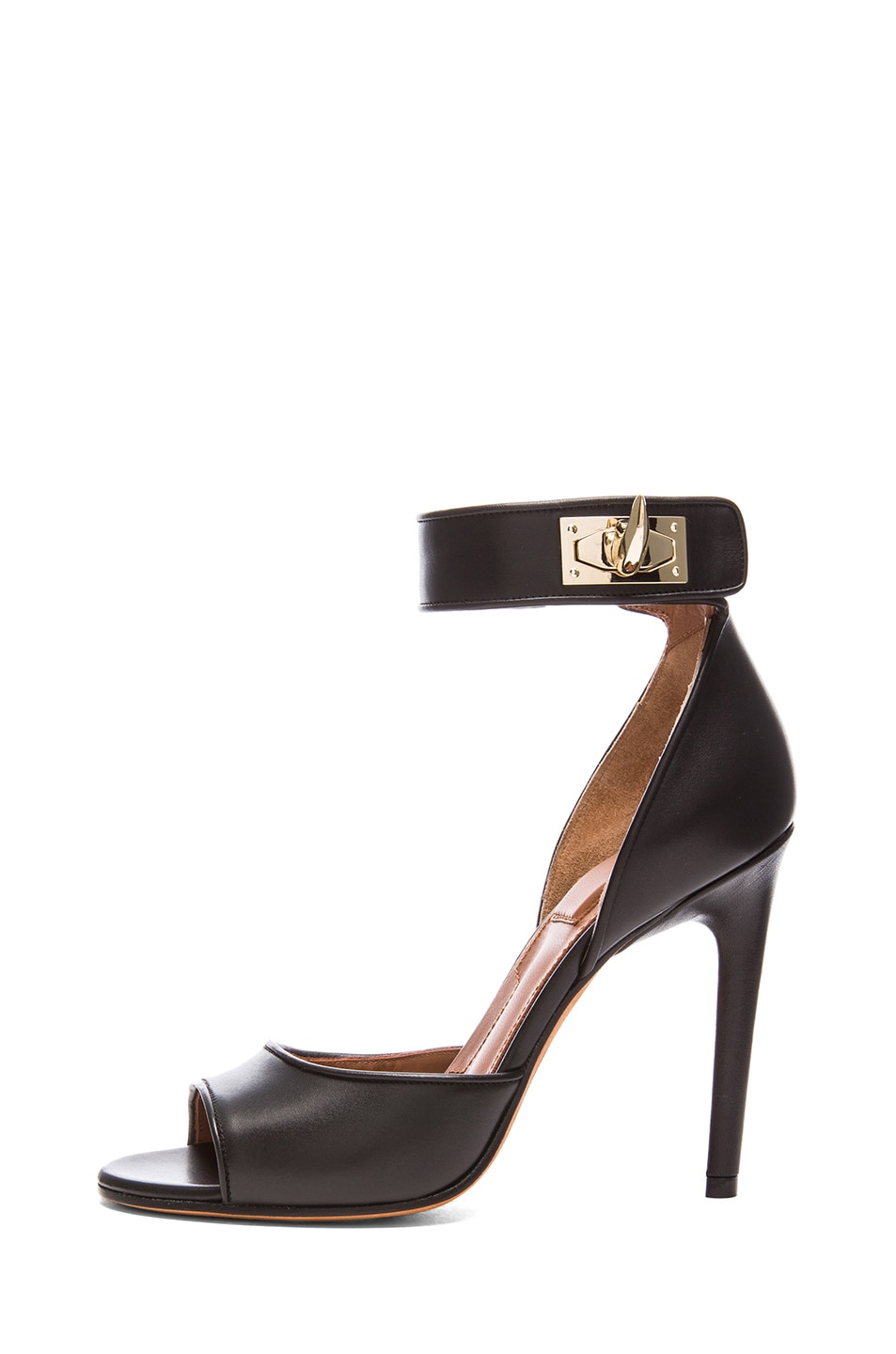 Image 1 of Givenchy Shark Lock Calfskin Leather Heels in Black