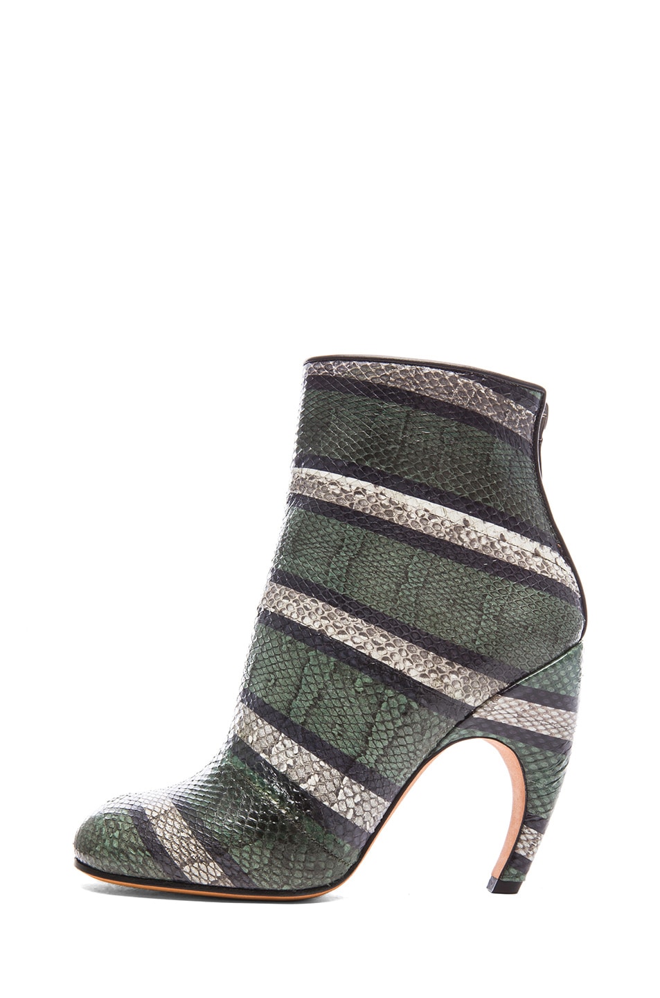 Image 1 of Givenchy Ayers Snakeskin Printed Ankle Booties in Green