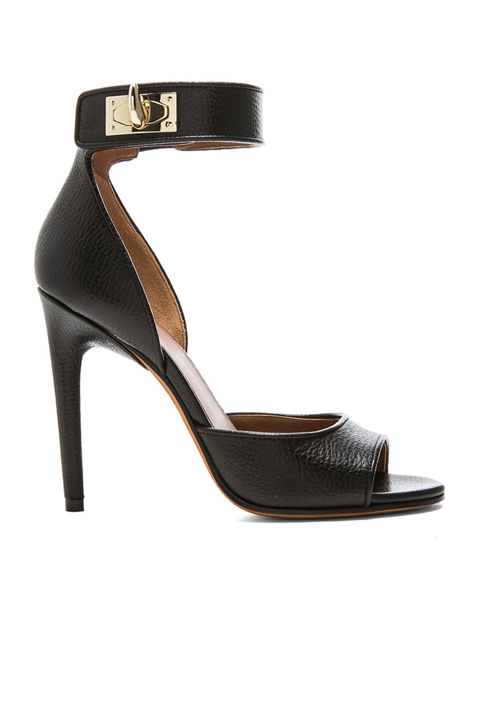 Image 1 of Givenchy Shark Lock Grained Calfskin Leather Heels in Black