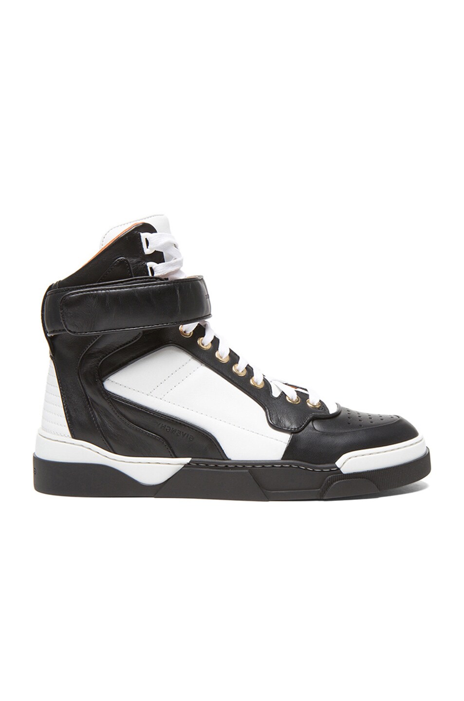 Givenchy High Top Calfskin Leather Sneakers in Black & White | FWRD