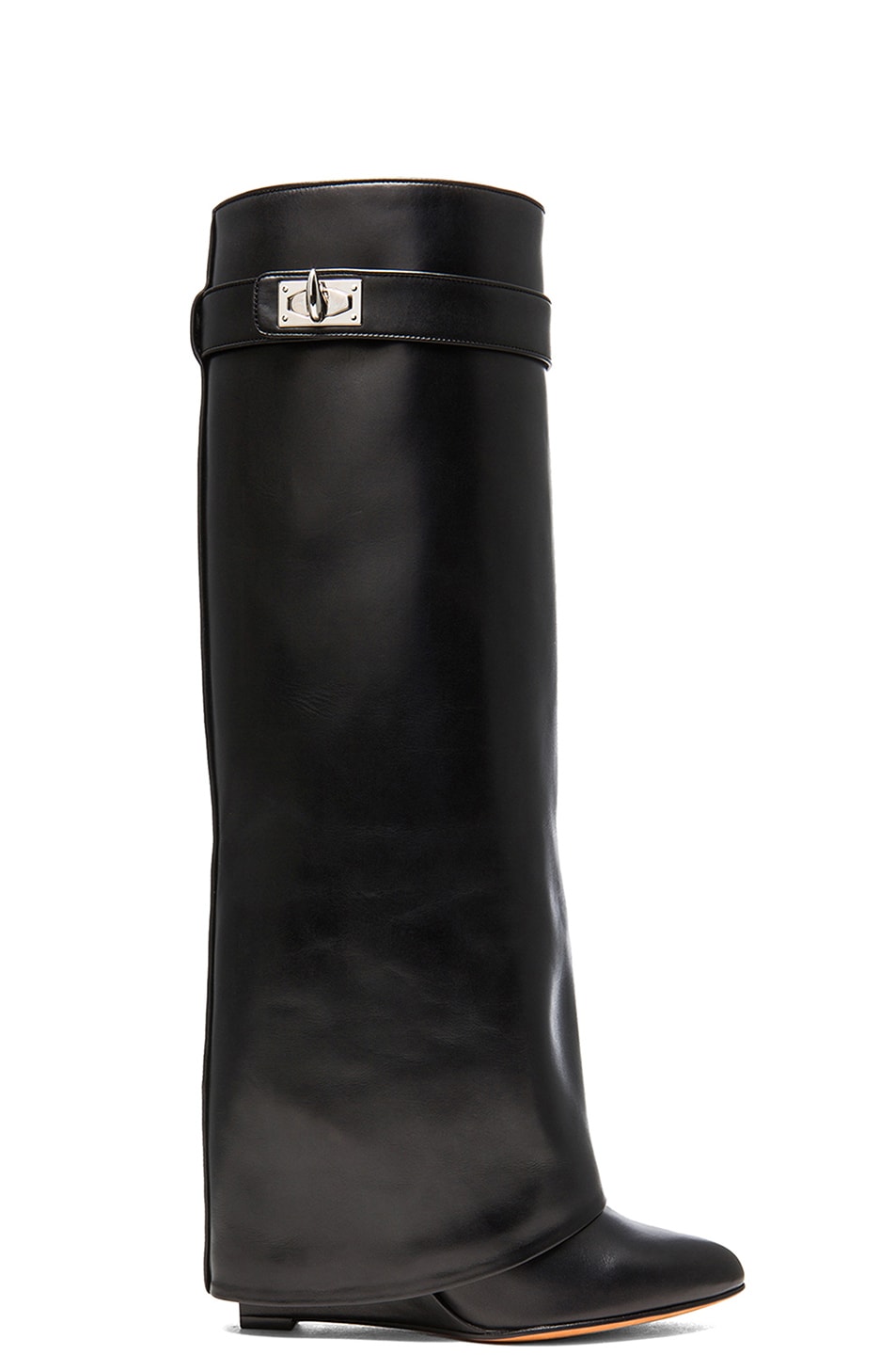 Image 1 of Givenchy Shark Lock Tall Leather Pant Boots in Black