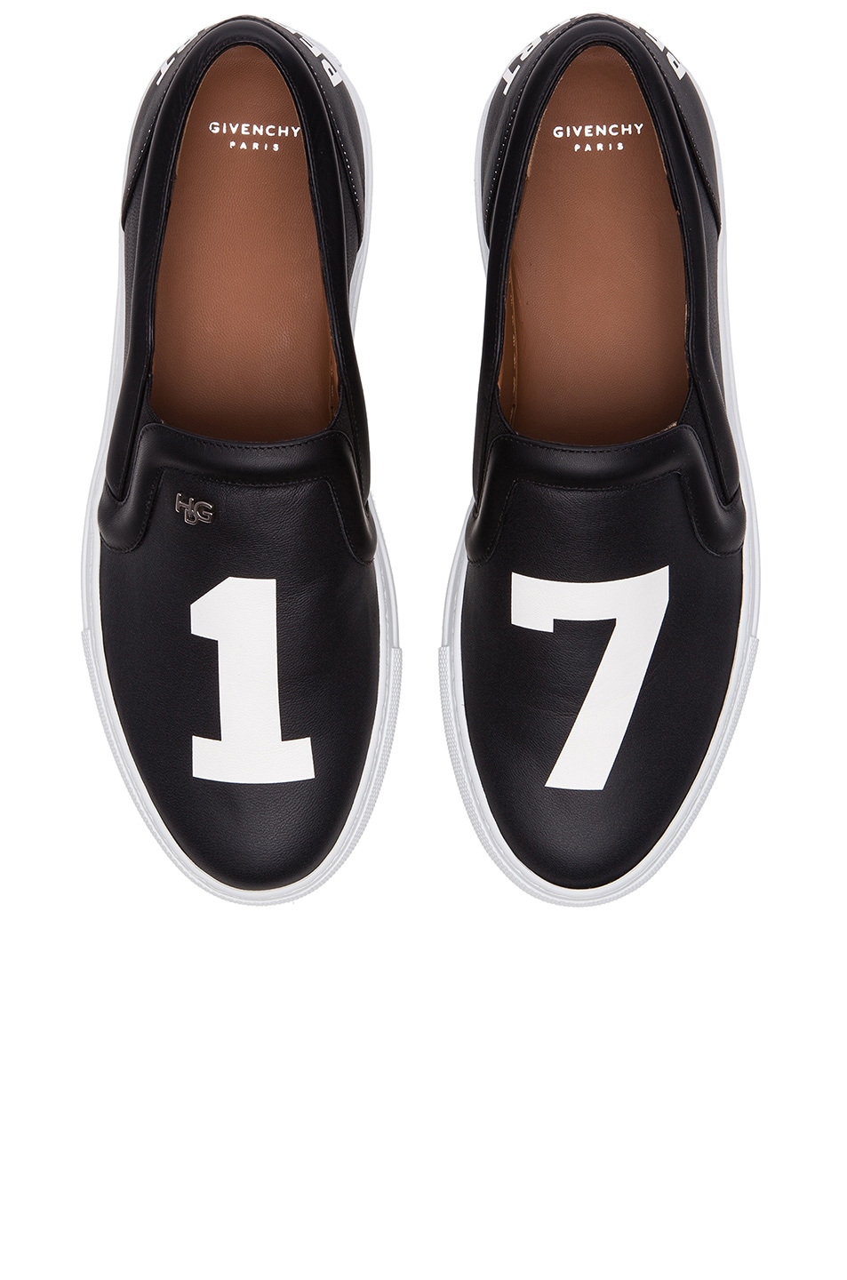 Image 1 of Givenchy Pervert 17 Leather Skate Sneakers in Black & White