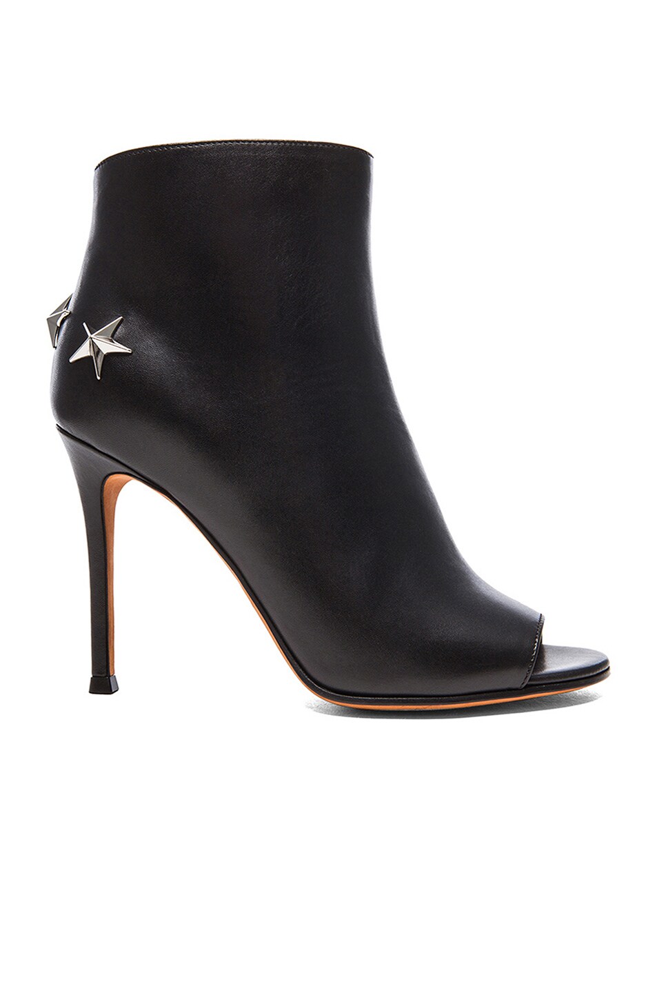 Image 1 of Givenchy Peep Toe Booties with Silver Star Detail in Black