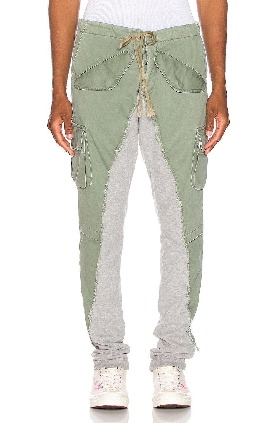 Image 1 of Greg Lauren Terry Long Pant in Army & Grey