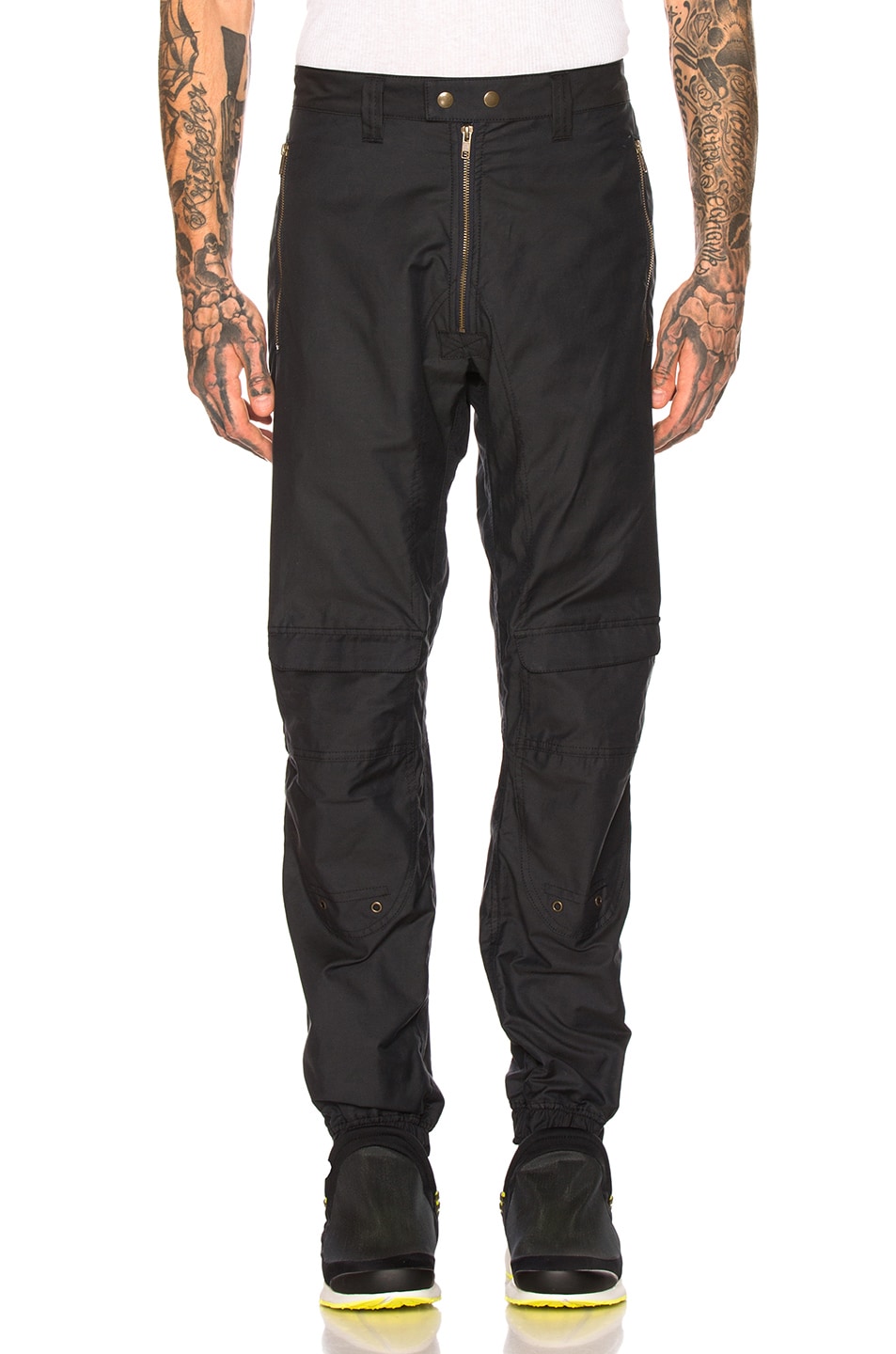 Image 1 of GmbH Cargo Exposed Zipper Trousers in Navy