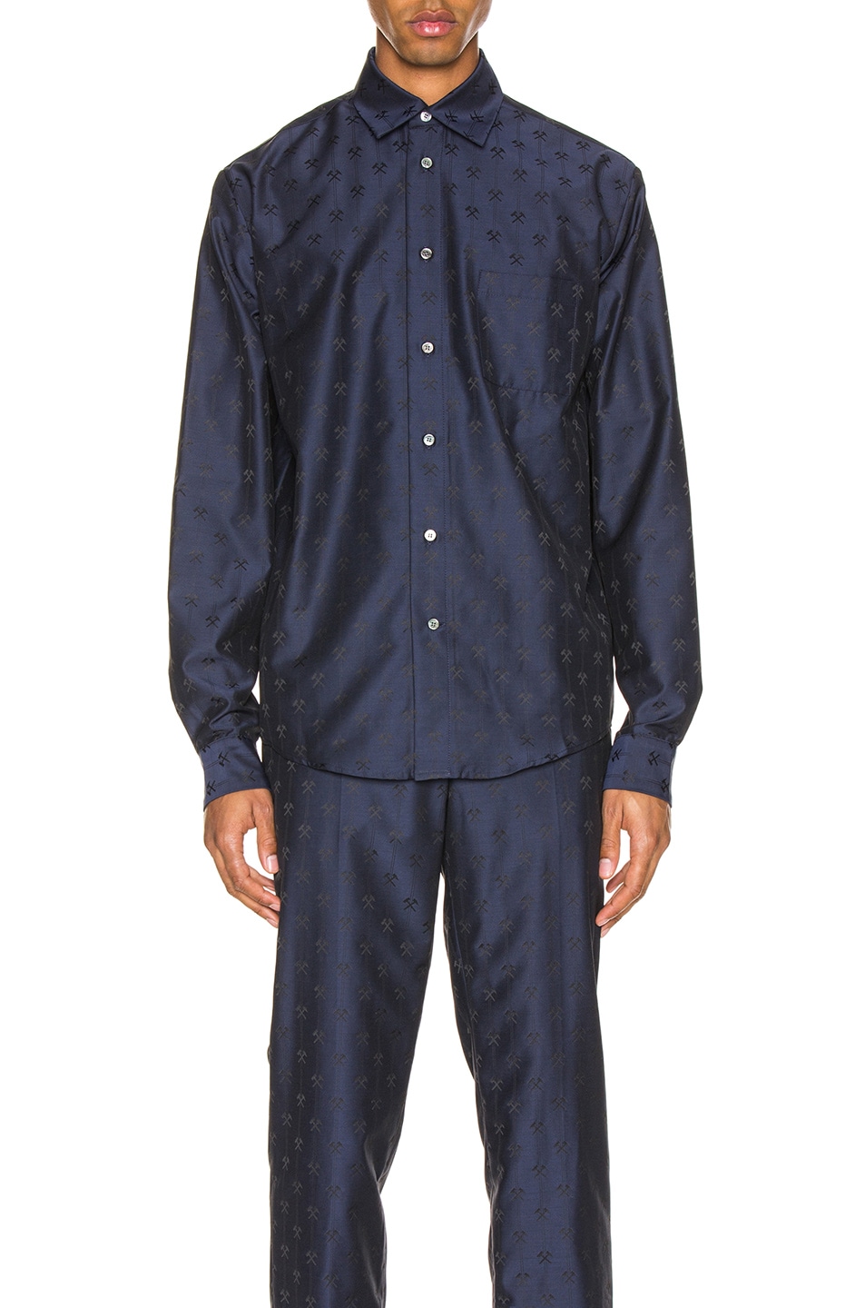 Image 1 of GmbH Pointed Collar Shirt in Navy