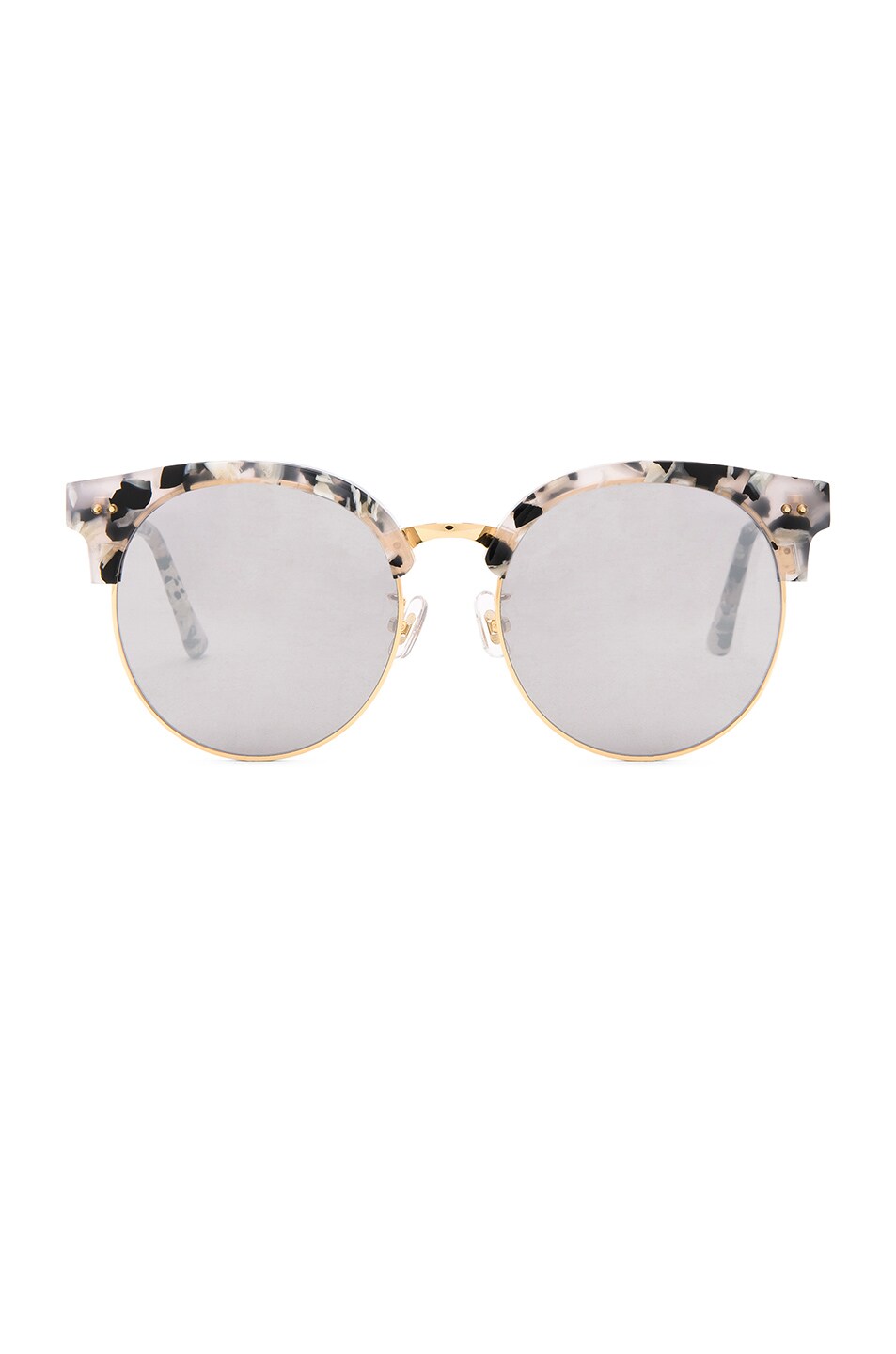 Image 1 of Gentle Monster Moon Cut Sunglasses in White Tortoise Acetate & Silver Mirror