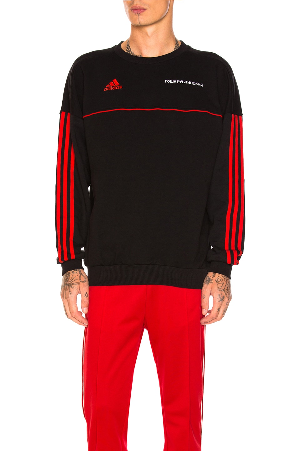 Image 1 of Gosha Rubchinskiy x adidas Crewneck Sweatshirt in Black