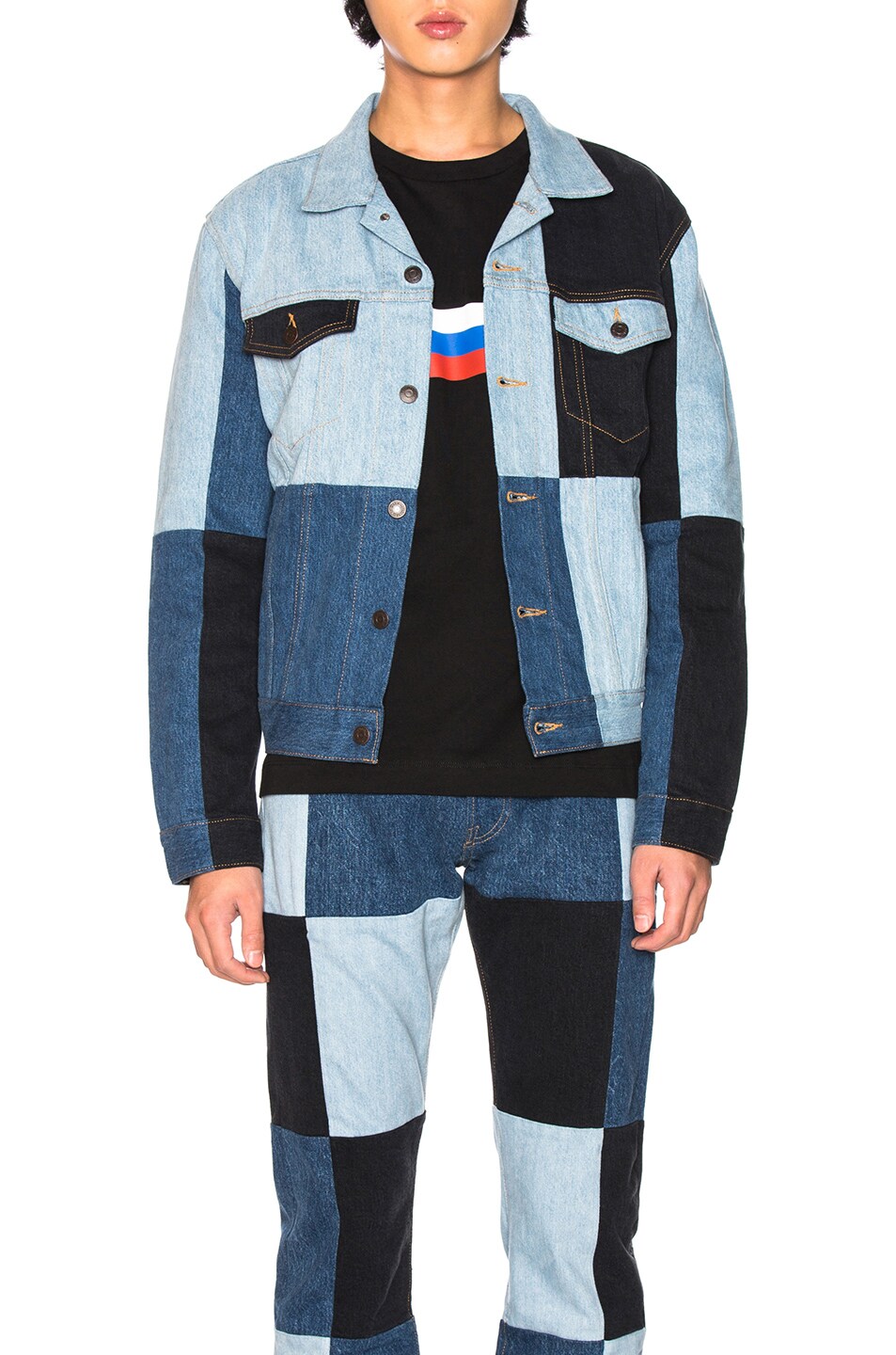 Image 1 of Gosha Rubchinskiy x Levi's Patchwork Jacket in Blue