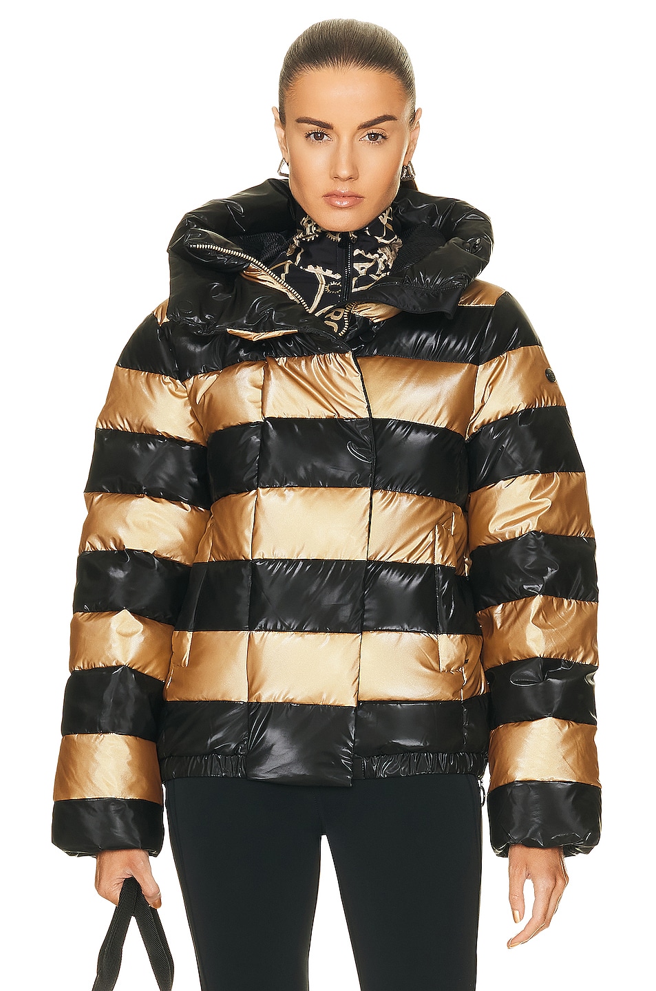 Image 1 of Goldbergh Dazzle Puffer Jacket in Gold & Black