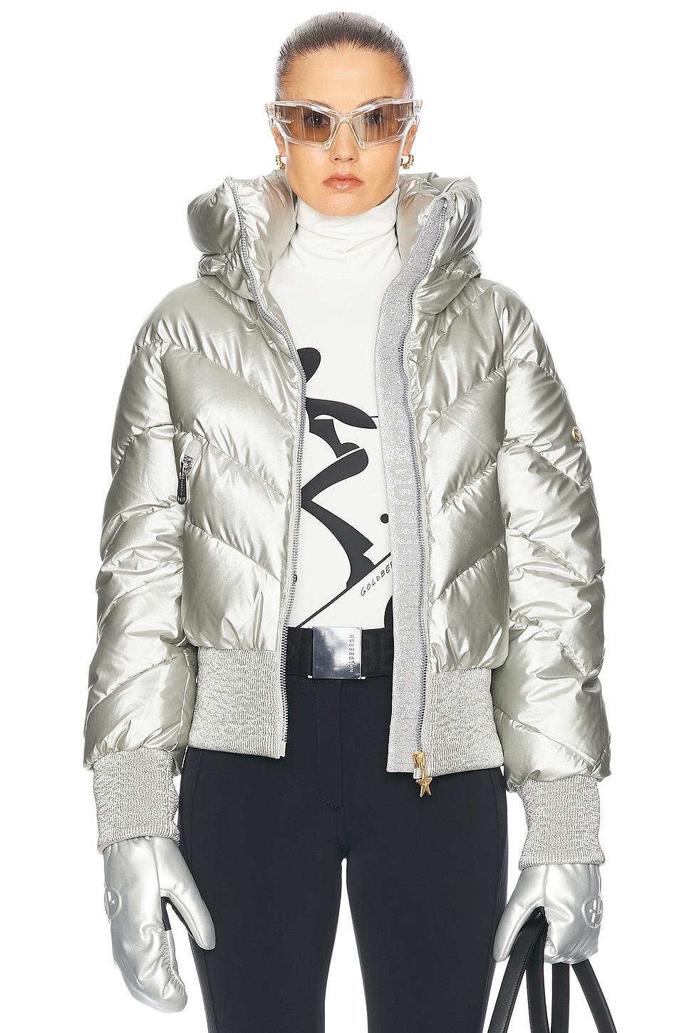 Caro Ski Jacket in Metallic Silver