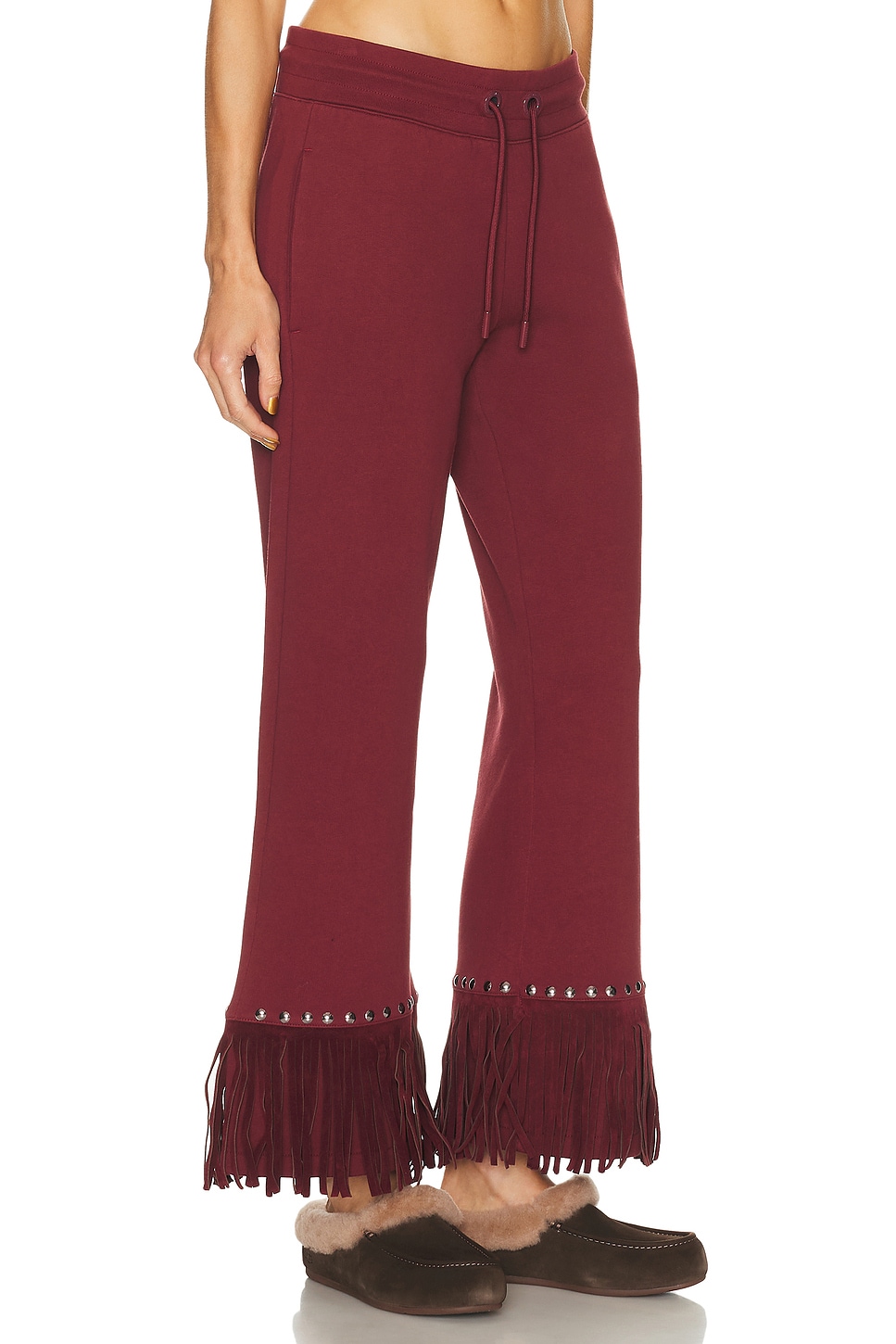 Goldbergh Reign Wide Leg Track Pant In Burgundy