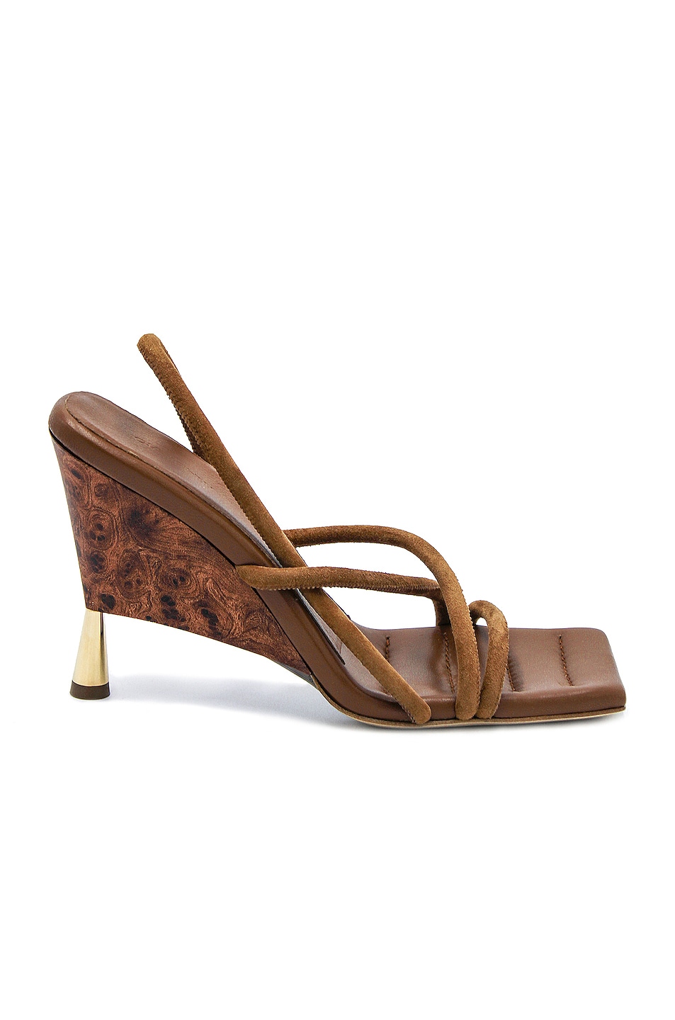 Image 1 of GIA BORGHINI x RHW Strappy Suede Sandal in Cocoa Brown