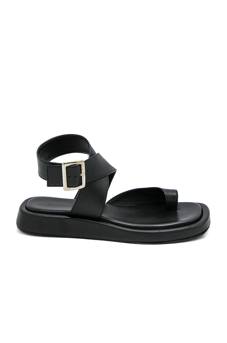 GIA BORGHINI x RHW Flat Toe Ring Wrap Sandal in Black | FWRD