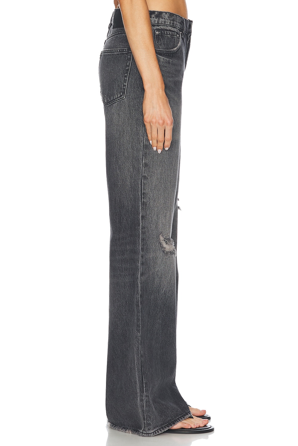 Image 3 of GRLFRND Jade Low Rise Relaxed Flare Jeans in Phantom