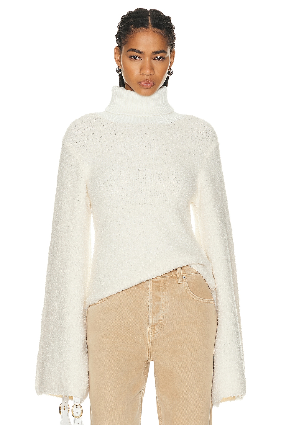 Image 1 of GRLFRND Montana Boucle Sweater in Ivory