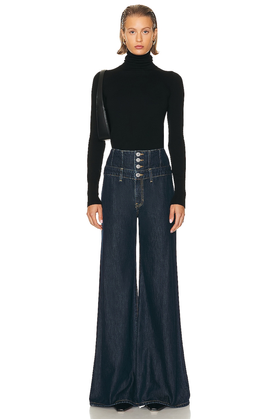 Image 4 of GRLFRND Merino Wool Turtleneck Sweater in Black