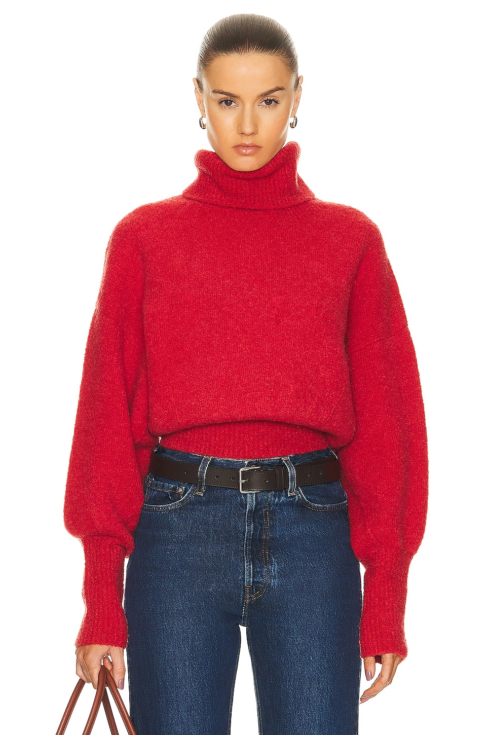 Image 1 of GRLFRND Elya Turtleneck Sweater in Red