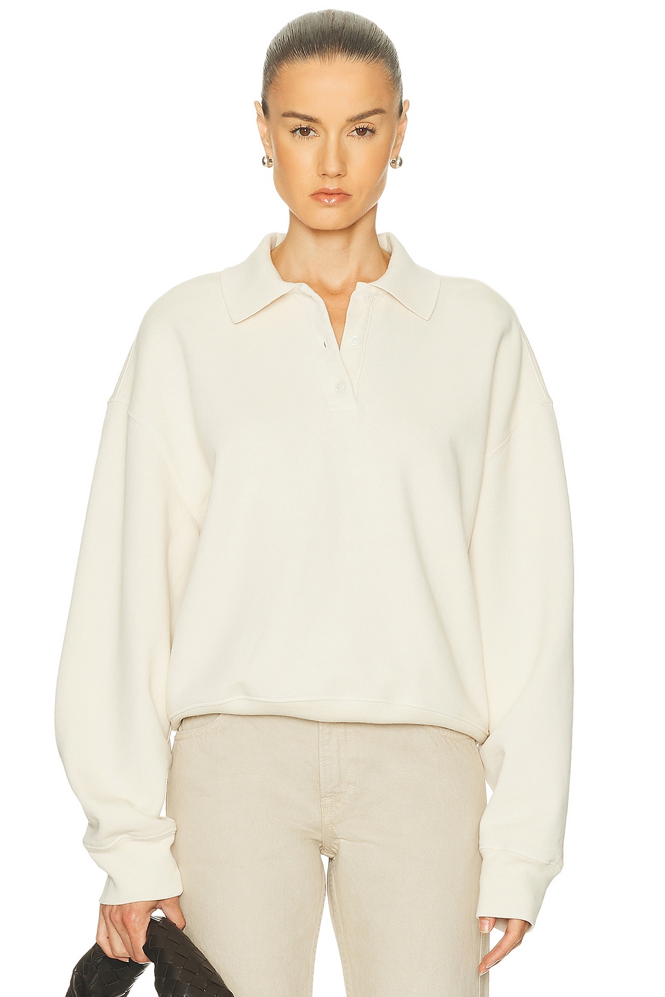 Image 1 of GRLFRND Polo Sweatshirt in Bone