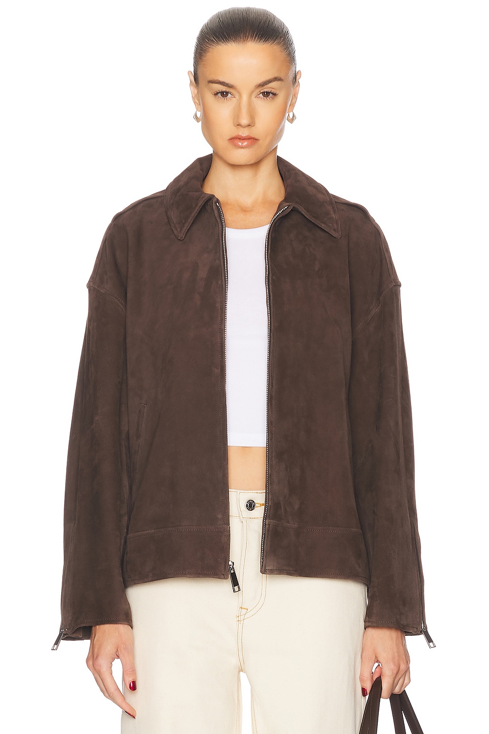 Alek Suede Jacket in Chocolate