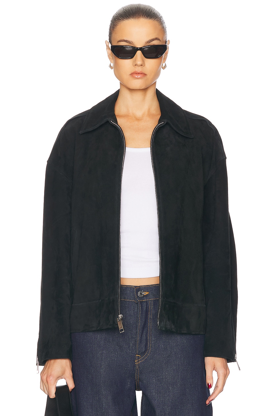 Alek Suede Jacket in Black