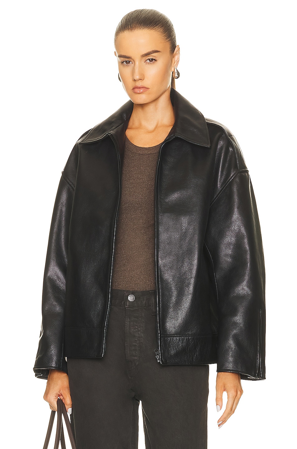 Image 1 of GRLFRND Alek Leather Jacket in Black