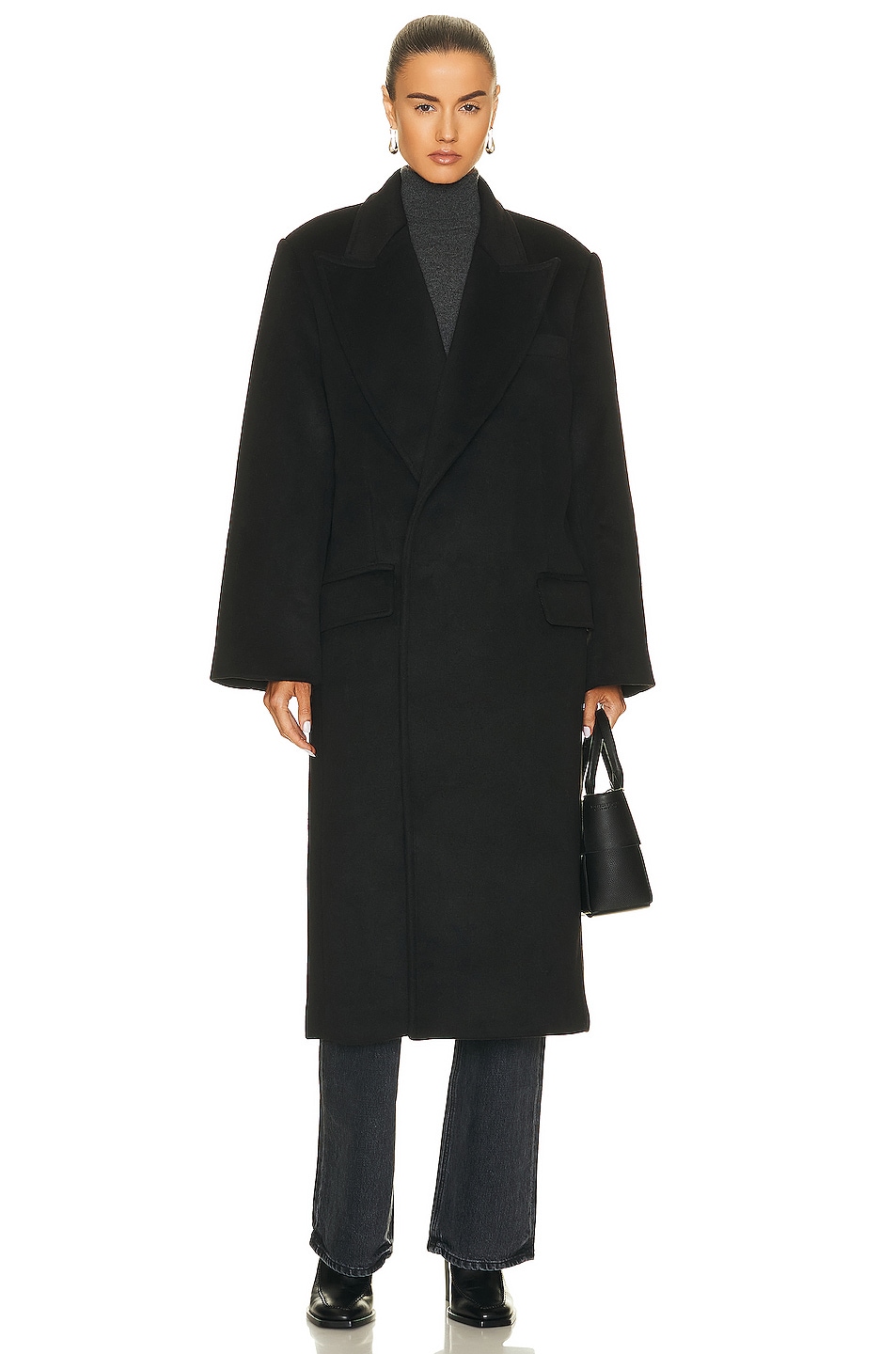 Image 1 of GRLFRND Bronte Oversized Coat in Black