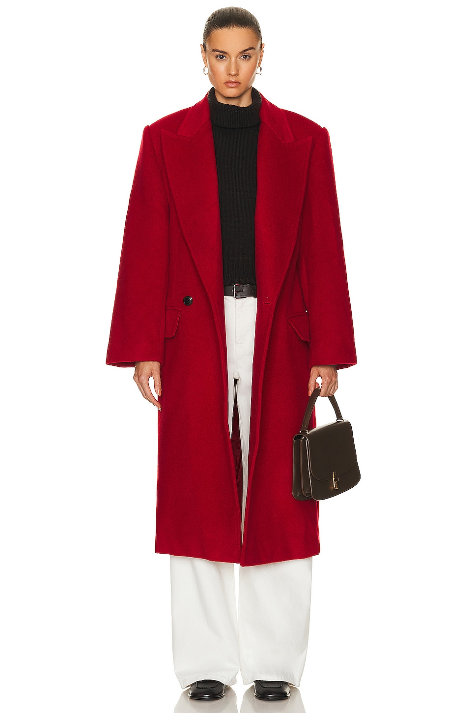 Image 1 of GRLFRND Bronte Oversized Coat in Deep Red