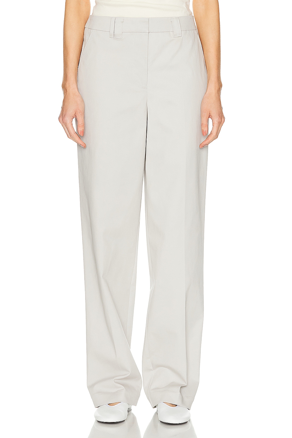 Image 1 of GRLFRND Slouchy Chino Pant in Stone Grey
