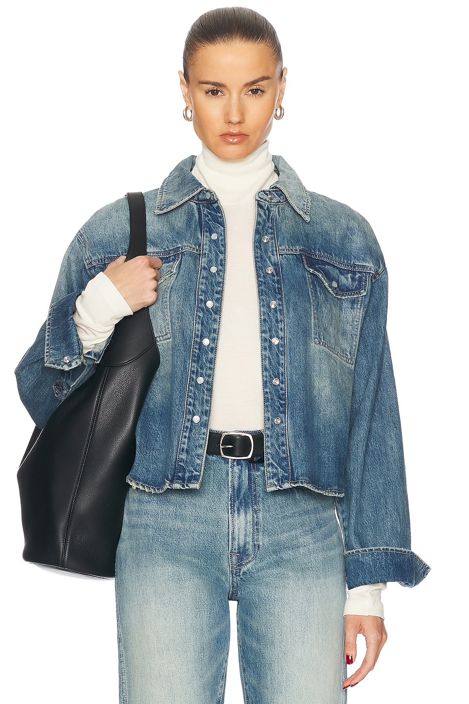 Shop Grlfrnd Michaela Denim Shirt In Jackson