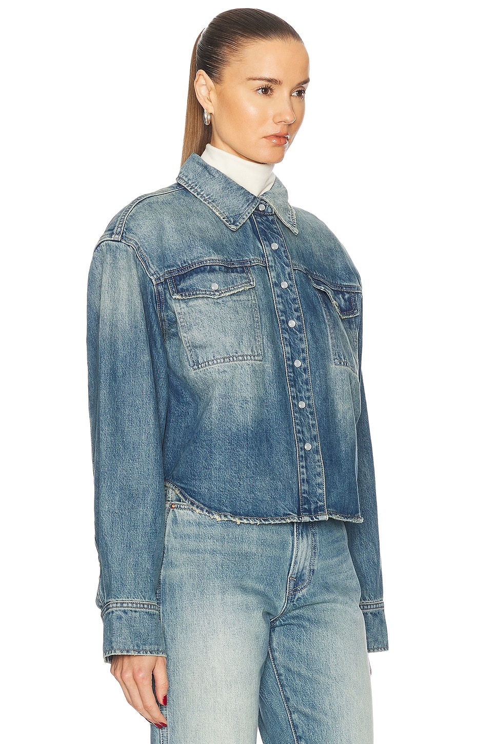 Shop Grlfrnd Michaela Denim Shirt In Jackson