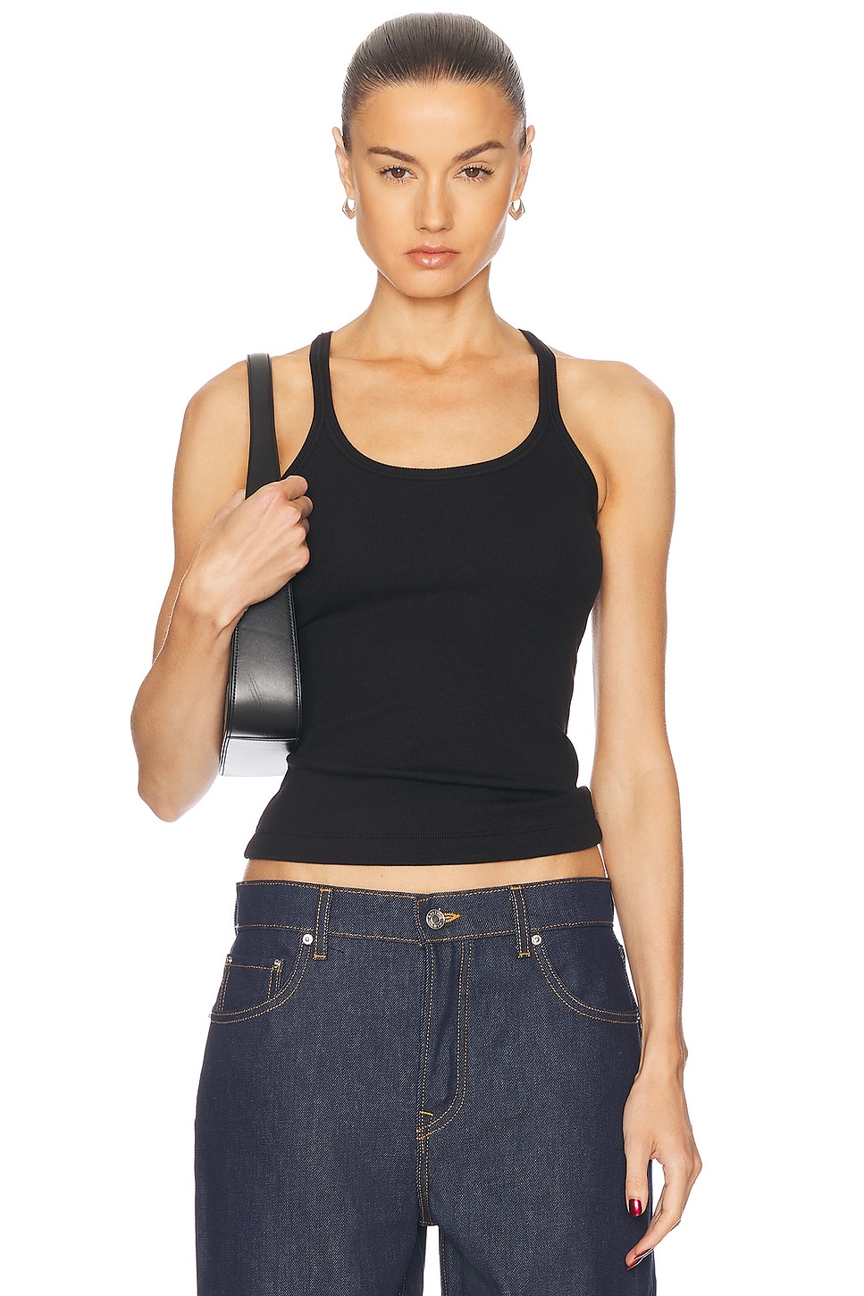 Slim Racer Tank in Black