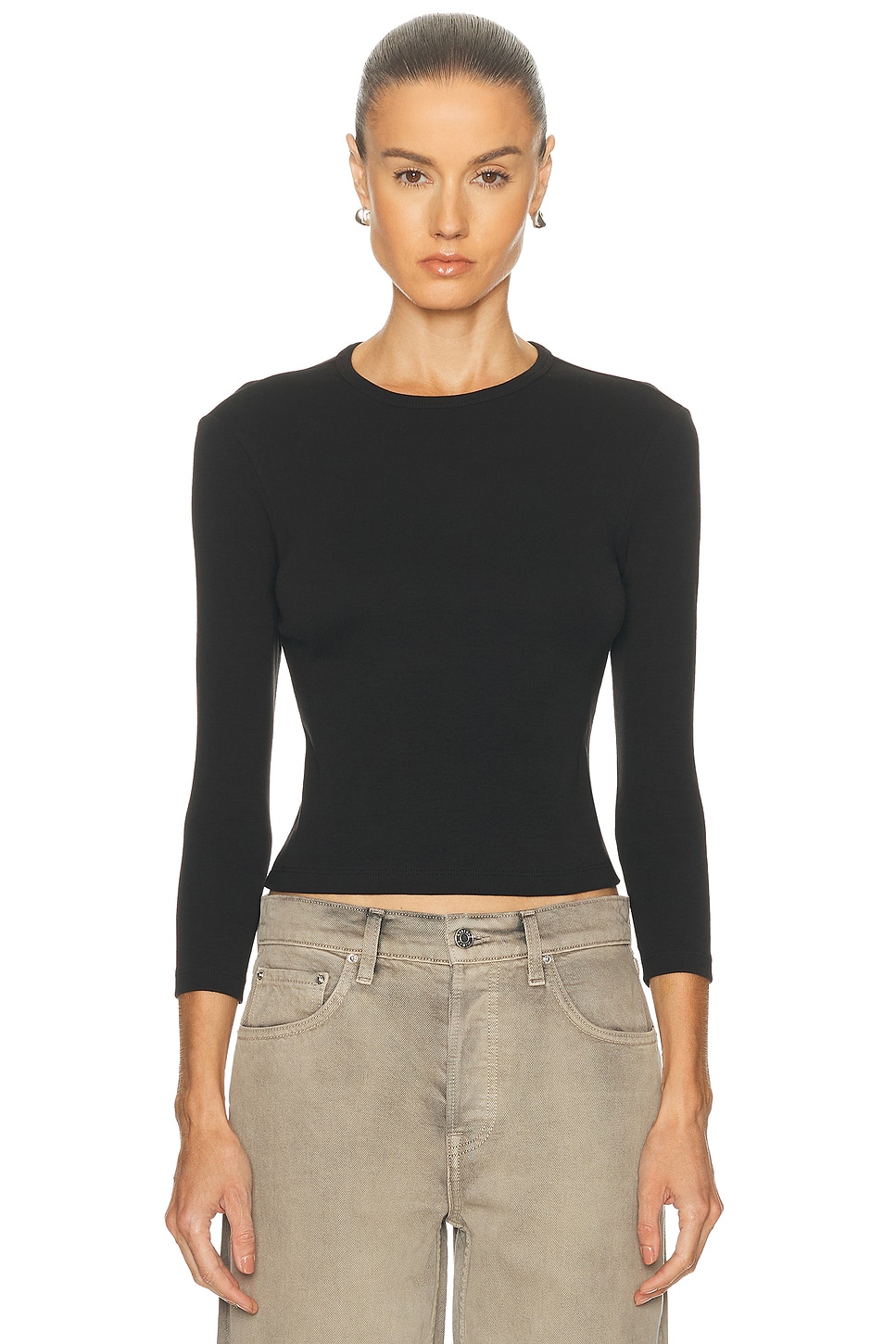 Image 1 of GRLFRND 3/4 Sleeve Tee in Black