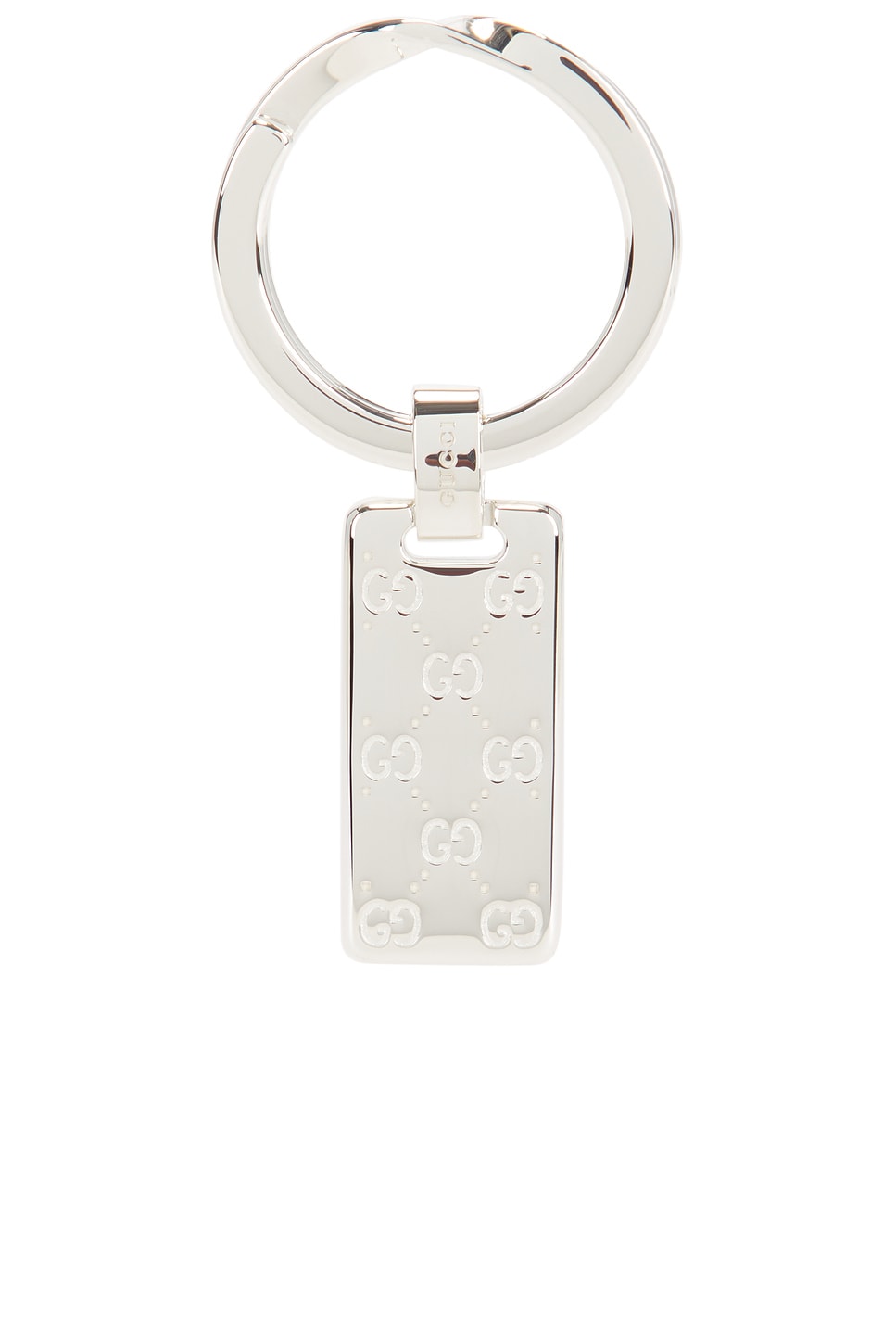 Signature Keyring in Metallic Silver